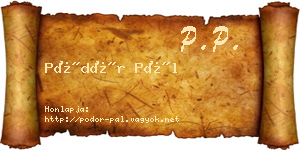 Pödör Pál névjegykártya
