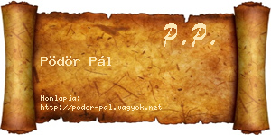 Pödör Pál névjegykártya